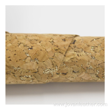 PU cork faux leather fabric with genuine cork